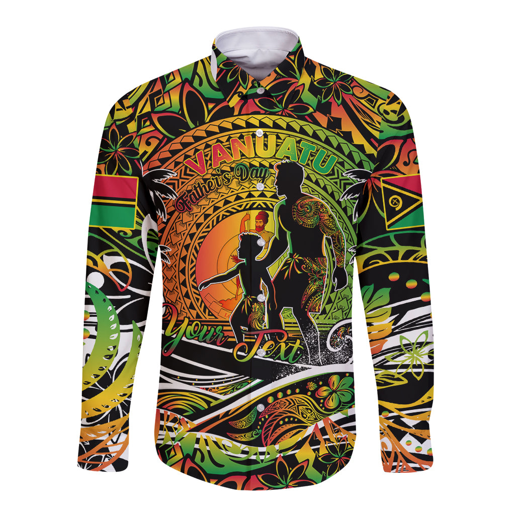 Father's Day Vanuatu Long Sleeve Button Shirt Special Dad Polynesia Paradise