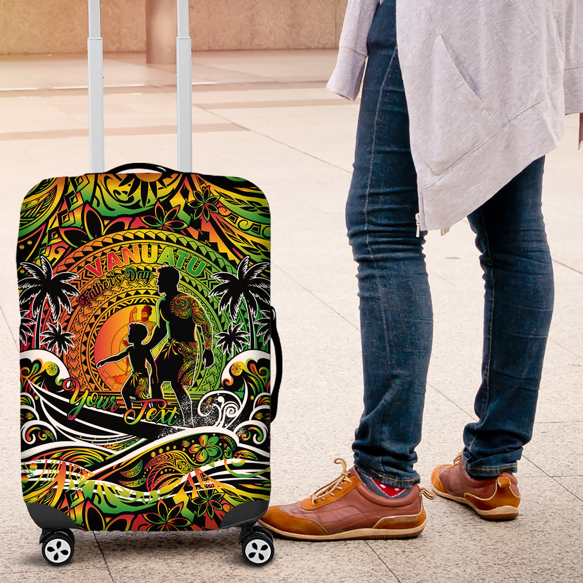 Father's Day Vanuatu Luggage Cover Special Dad Polynesia Paradise