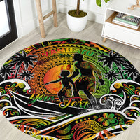 Father's Day Vanuatu Round Carpet Special Dad Polynesia Paradise DT02 Art - Polynesian Pride