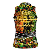 Father's Day Vanuatu Women Sleeveless Polo Shirt Special Dad Polynesia Paradise