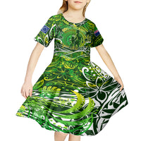 Father's Day Cook Islands Kid Short Sleeve Dress Special Dad Polynesia Paradise