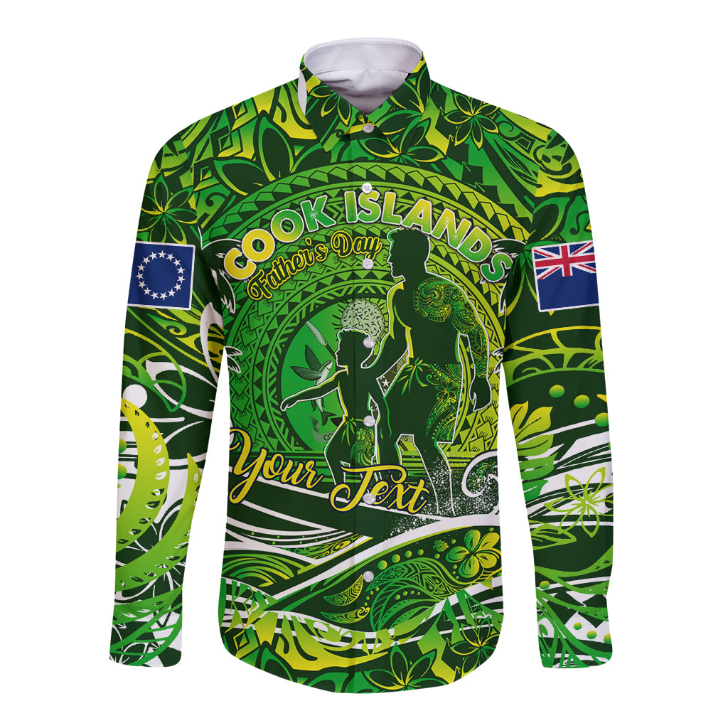 Father's Day Cook Islands Long Sleeve Button Shirt Special Dad Polynesia Paradise