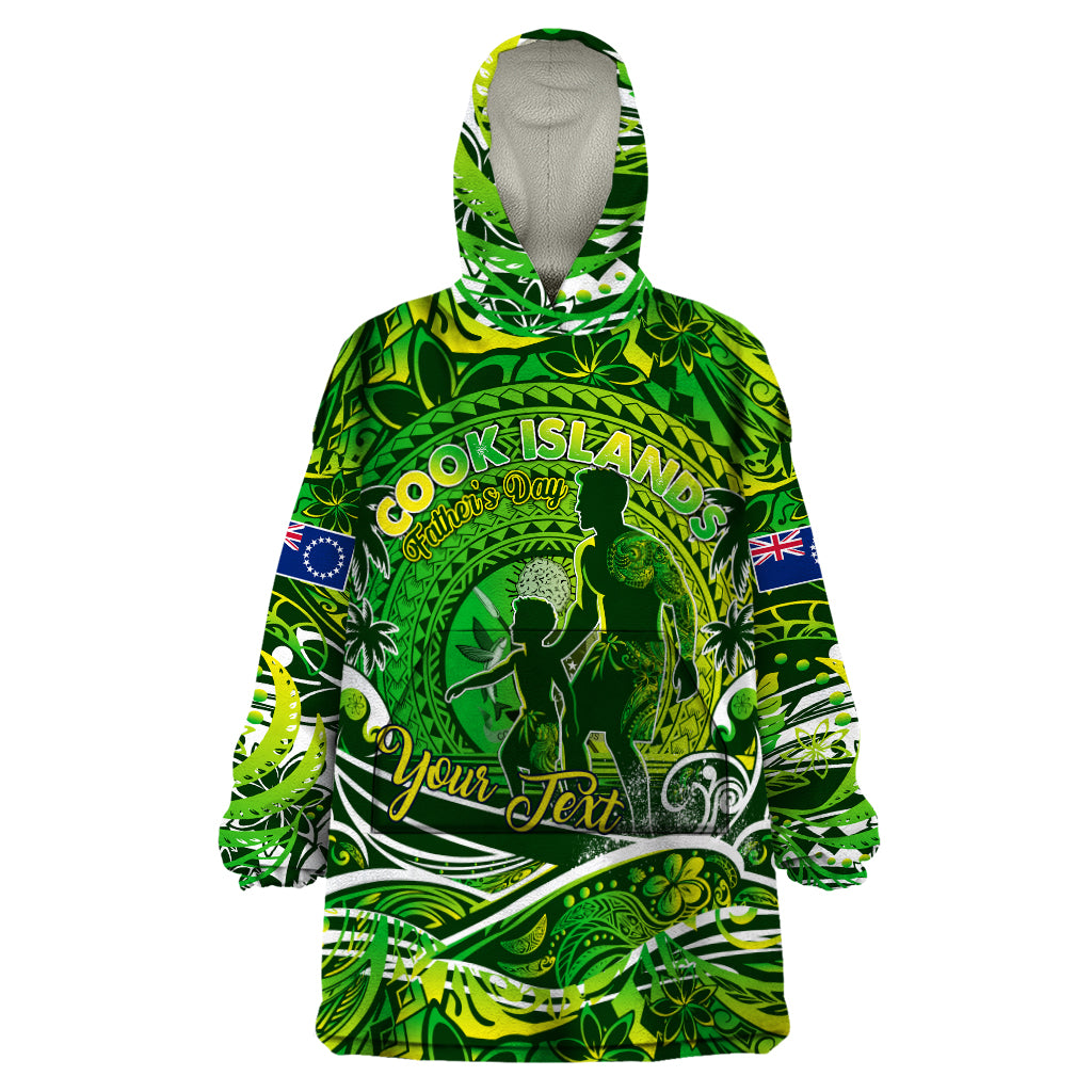 Father's Day Cook Islands Wearable Blanket Hoodie Special Dad Polynesia Paradise