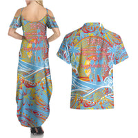 Father's Day Fiji Couples Matching Summer Maxi Dress and Hawaiian Shirt Special Dad Polynesia Paradise