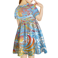 Father's Day Fiji Kid Short Sleeve Dress Special Dad Polynesia Paradise