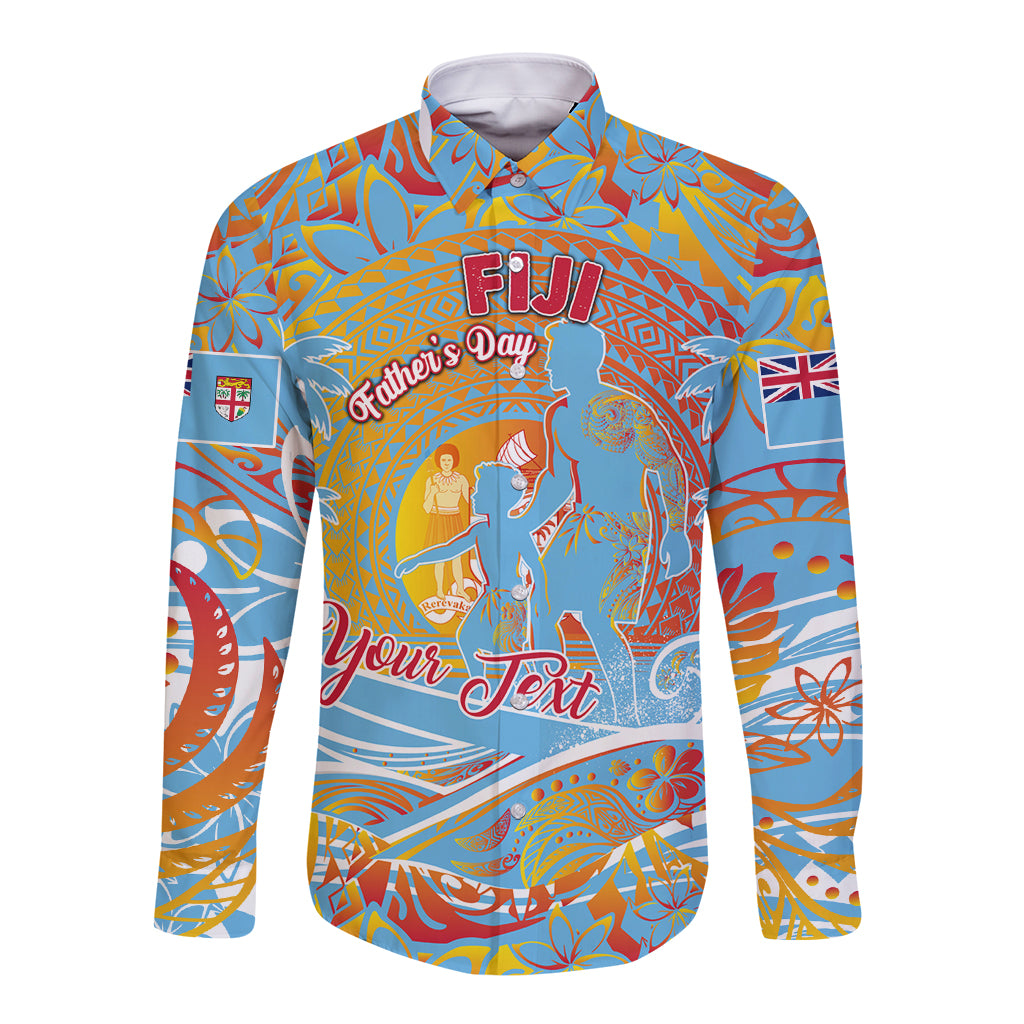Father's Day Fiji Long Sleeve Button Shirt Special Dad Polynesia Paradise