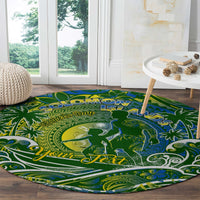 Father's Day Solomon Islands Round Carpet Special Dad Polynesia Paradise