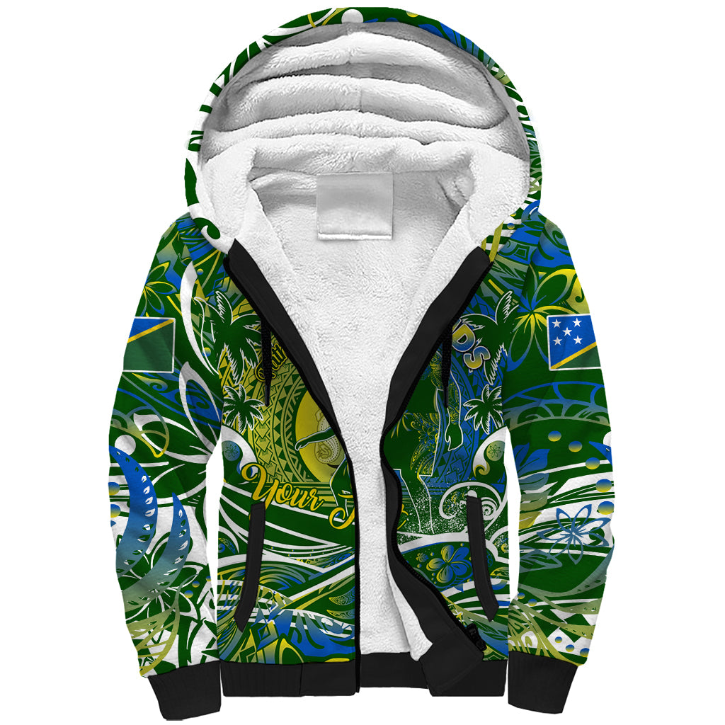 Father's Day Solomon Islands Sherpa Hoodie Special Dad Polynesia Paradise