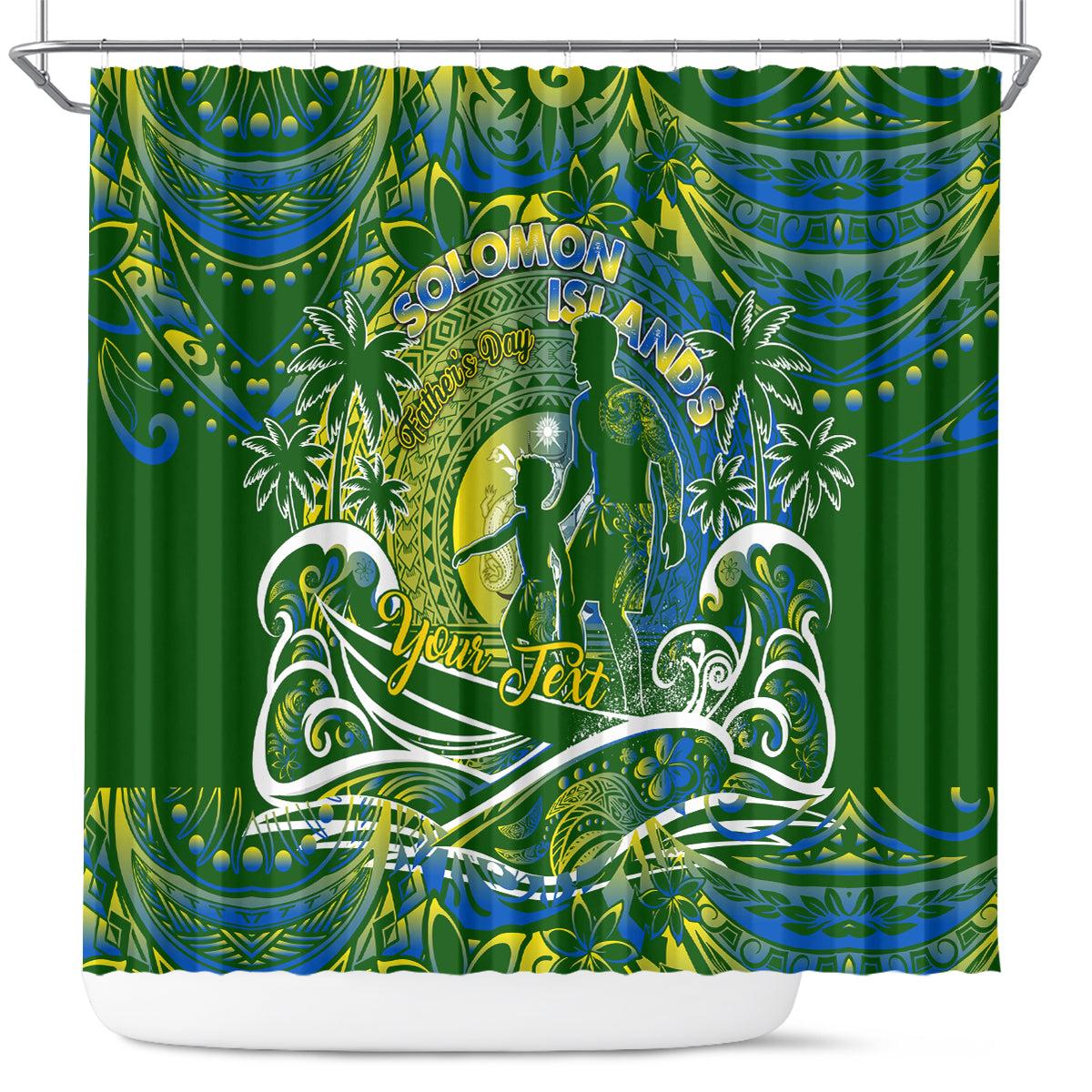 Father's Day Solomon Islands Shower Curtain Special Dad Polynesia Paradise