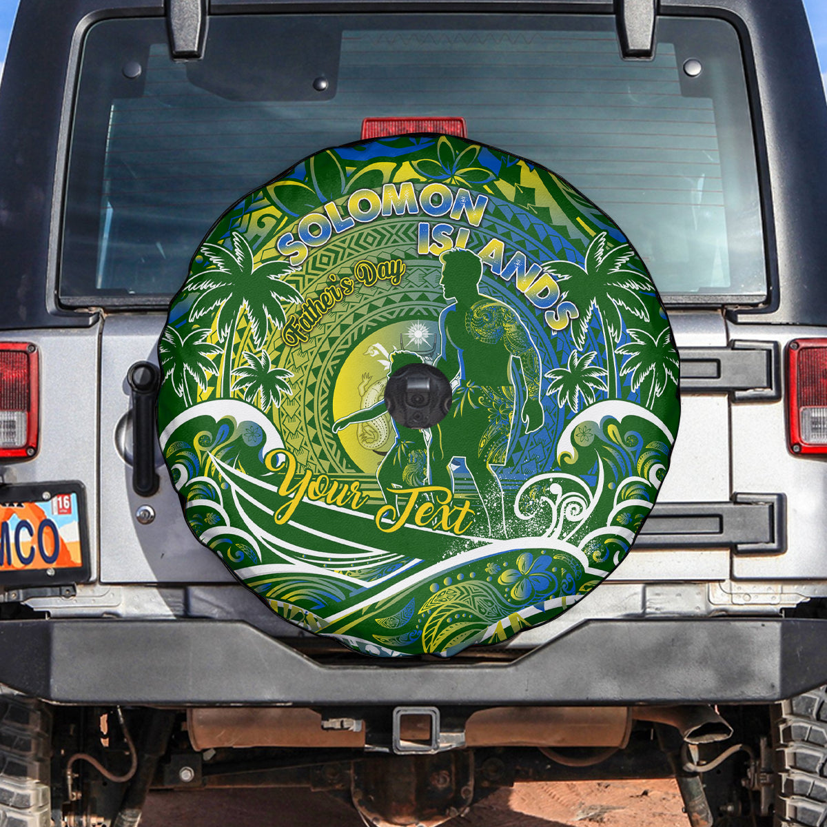 Father's Day Solomon Islands Spare Tire Cover Special Dad Polynesia Paradise