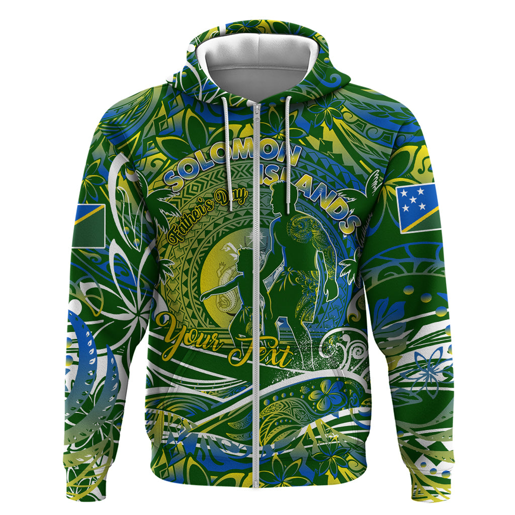 Father's Day Solomon Islands Zip Hoodie Special Dad Polynesia Paradise