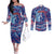 Father's Day Guam Couples Matching Off The Shoulder Long Sleeve Dress and Long Sleeve Button Shirt Special Dad Polynesia Paradise
