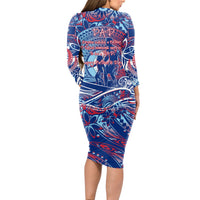 Father's Day Guam Long Sleeve Bodycon Dress Special Dad Polynesia Paradise