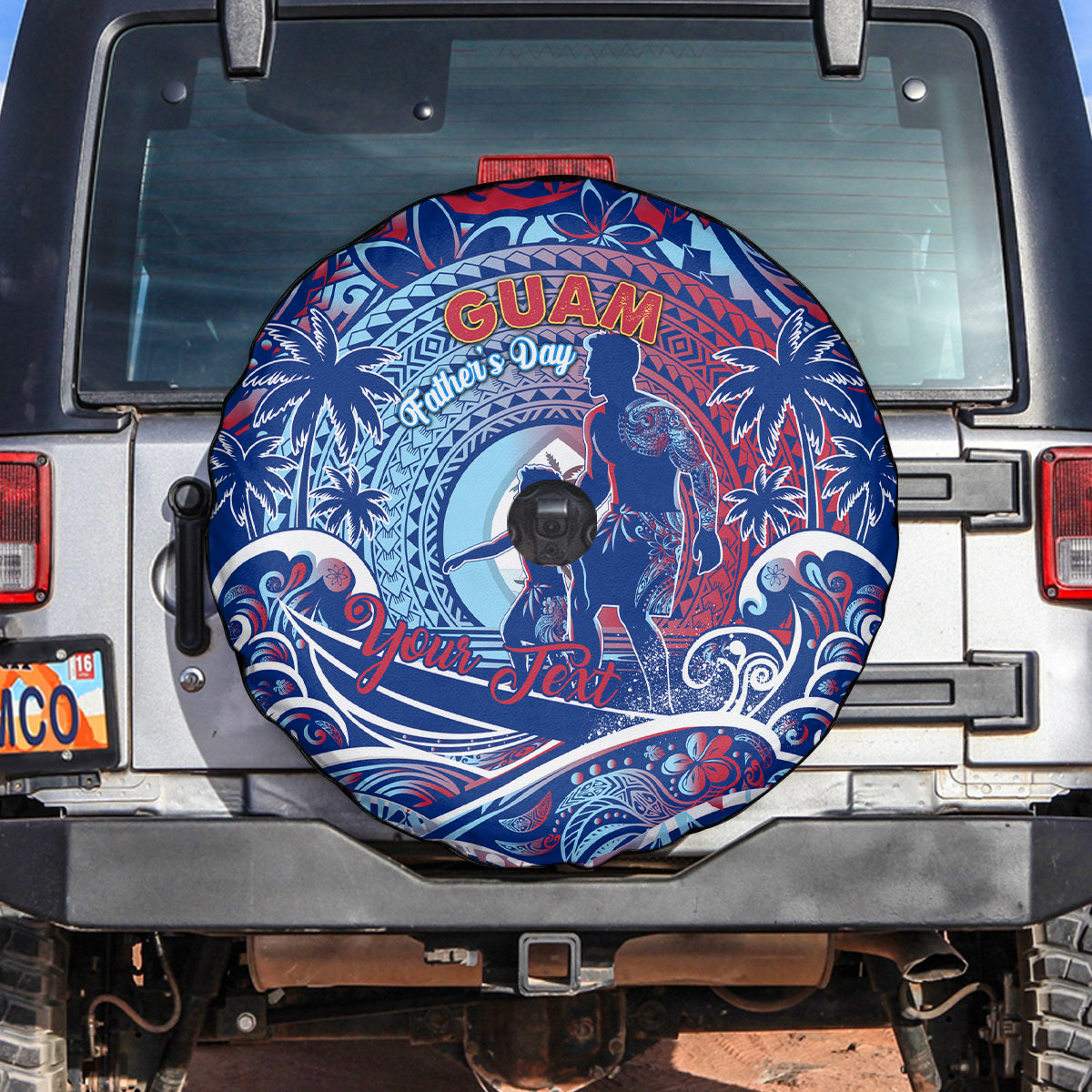 Father's Day Guam Spare Tire Cover Special Dad Polynesia Paradise
