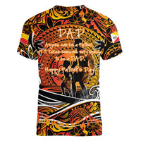 Father's Day Marquesas Islands Women V-Neck T-Shirt Special Dad Polynesia Paradise