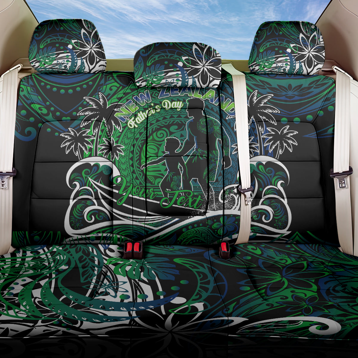 Father's Day New Zealand Back Car Seat Cover Special Dad Polynesia Paradise