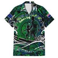 Father's Day New Zealand Family Matching Long Sleeve Bodycon Dress and Hawaiian Shirt Special Dad Polynesia Paradise DT02 Dad's Shirt - Short Sleeve Green - Polynesian Pride