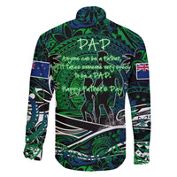 Father's Day New Zealand Family Matching Off The Shoulder Long Sleeve Dress and Hawaiian Shirt Special Dad Polynesia Paradise
