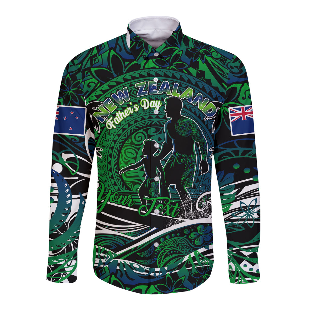 Father's Day New Zealand Long Sleeve Button Shirt Special Dad Polynesia Paradise