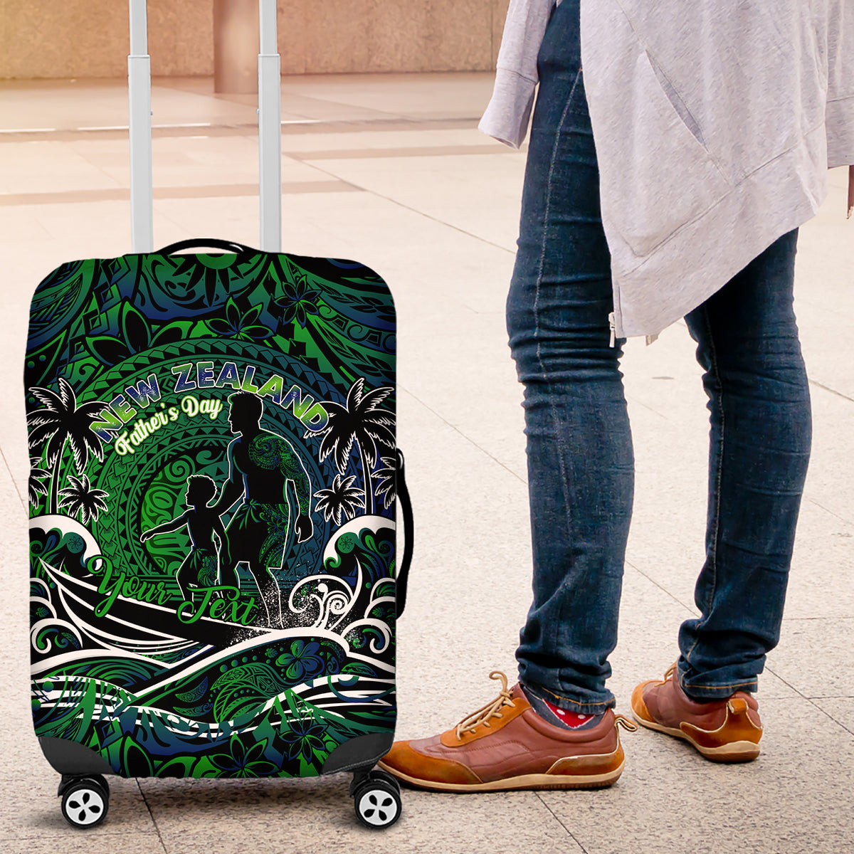 Father's Day New Zealand Luggage Cover Special Dad Polynesia Paradise