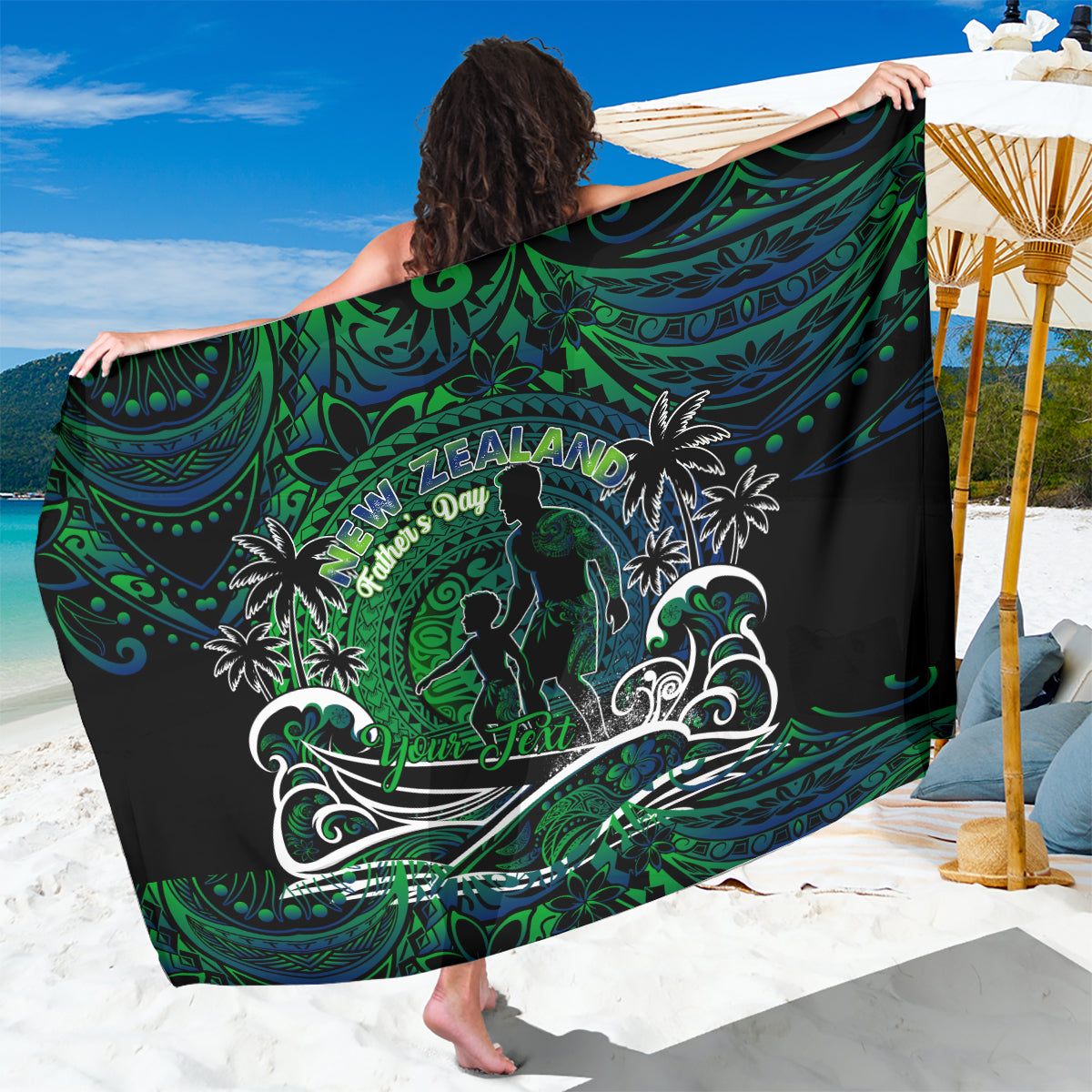Father's Day New Zealand Sarong Special Dad Polynesia Paradise
