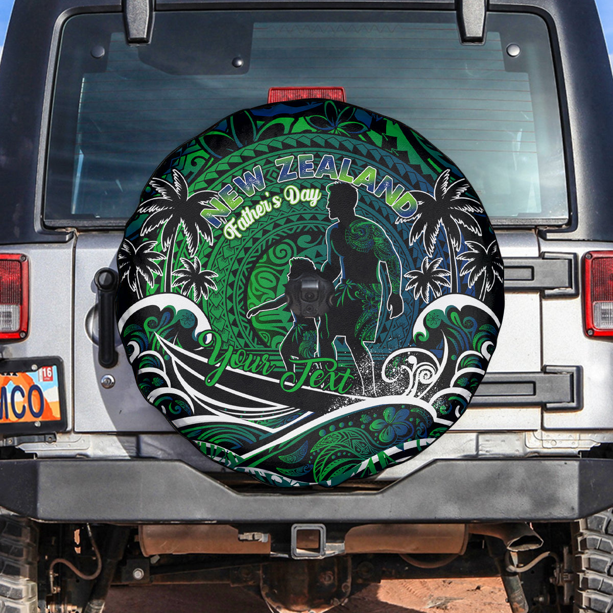 Father's Day New Zealand Spare Tire Cover Special Dad Polynesia Paradise