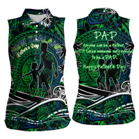 Father's Day New Zealand Women Sleeveless Polo Shirt Special Dad Polynesia Paradise