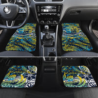 Father's Day Tokelau Car Mats Special Dad Polynesia Paradise DT02 Set 4pcs Blue - Polynesian Pride