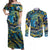 Father's Day Tokelau Couples Matching Off Shoulder Maxi Dress and Long Sleeve Button Shirt Special Dad Polynesia Paradise