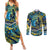 Father's Day Tokelau Couples Matching Summer Maxi Dress and Long Sleeve Button Shirt Special Dad Polynesia Paradise