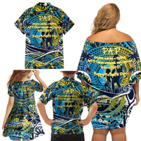 Father's Day Tokelau Family Matching Off Shoulder Short Dress and Hawaiian Shirt Special Dad Polynesia Paradise