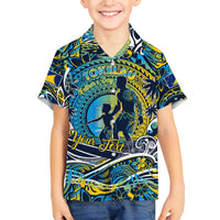 Father's Day Tokelau Family Matching Summer Maxi Dress and Hawaiian Shirt Special Dad Polynesia Paradise DT02 Son's Shirt Blue - Polynesian Pride
