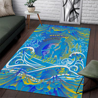 Father's Day Tuvalu Area Rug Special Dad Polynesia Paradise DT02 Blue - Polynesian Pride