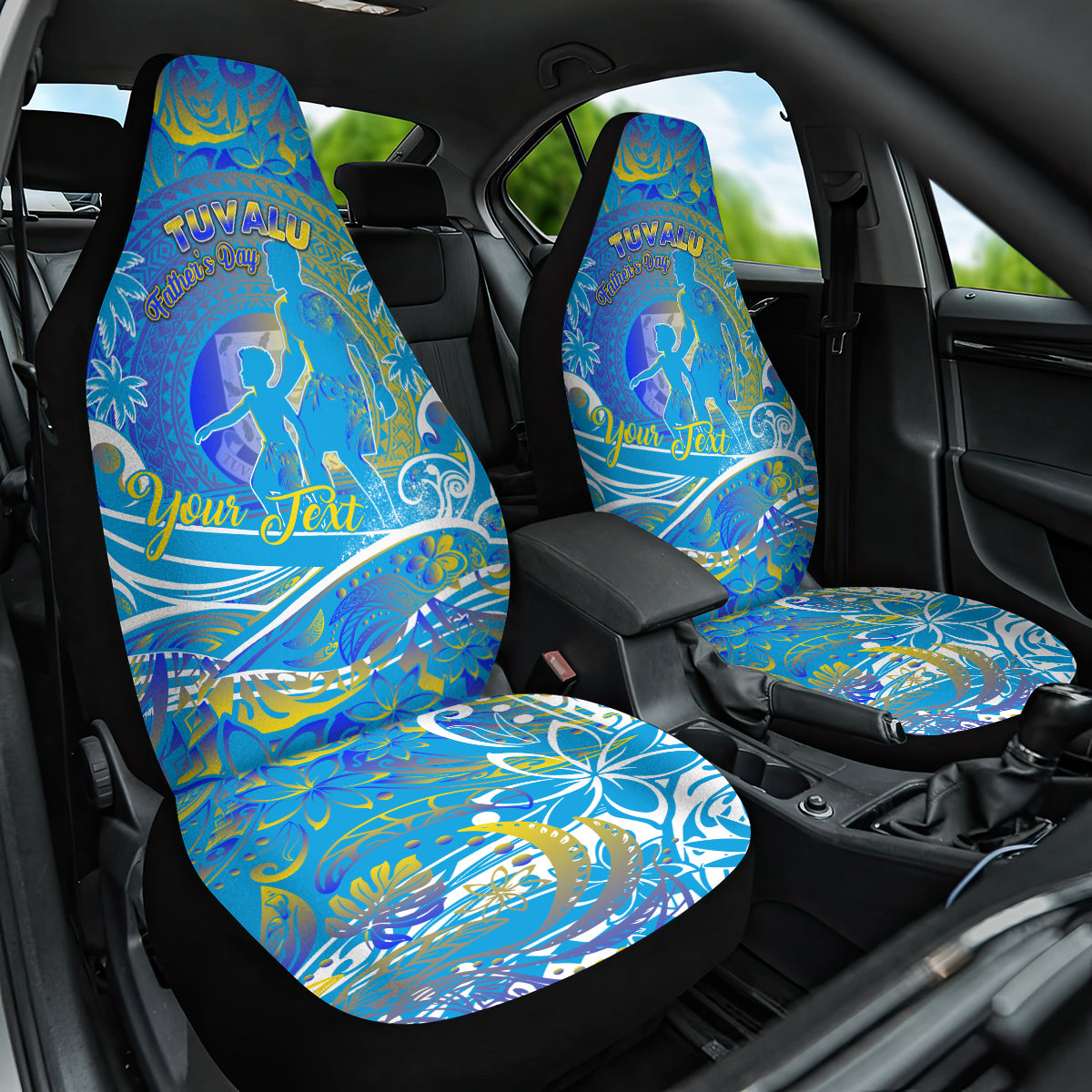 Father's Day Tuvalu Car Seat Cover Special Dad Polynesia Paradise