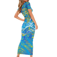 Father's Day Tuvalu Family Matching Short Sleeve Bodycon Dress and Hawaiian Shirt Special Dad Polynesia Paradise DT02 - Polynesian Pride