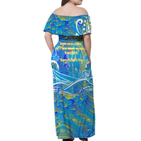 Father's Day Tuvalu Off Shoulder Maxi Dress Special Dad Polynesia Paradise DT02 - Polynesian Pride