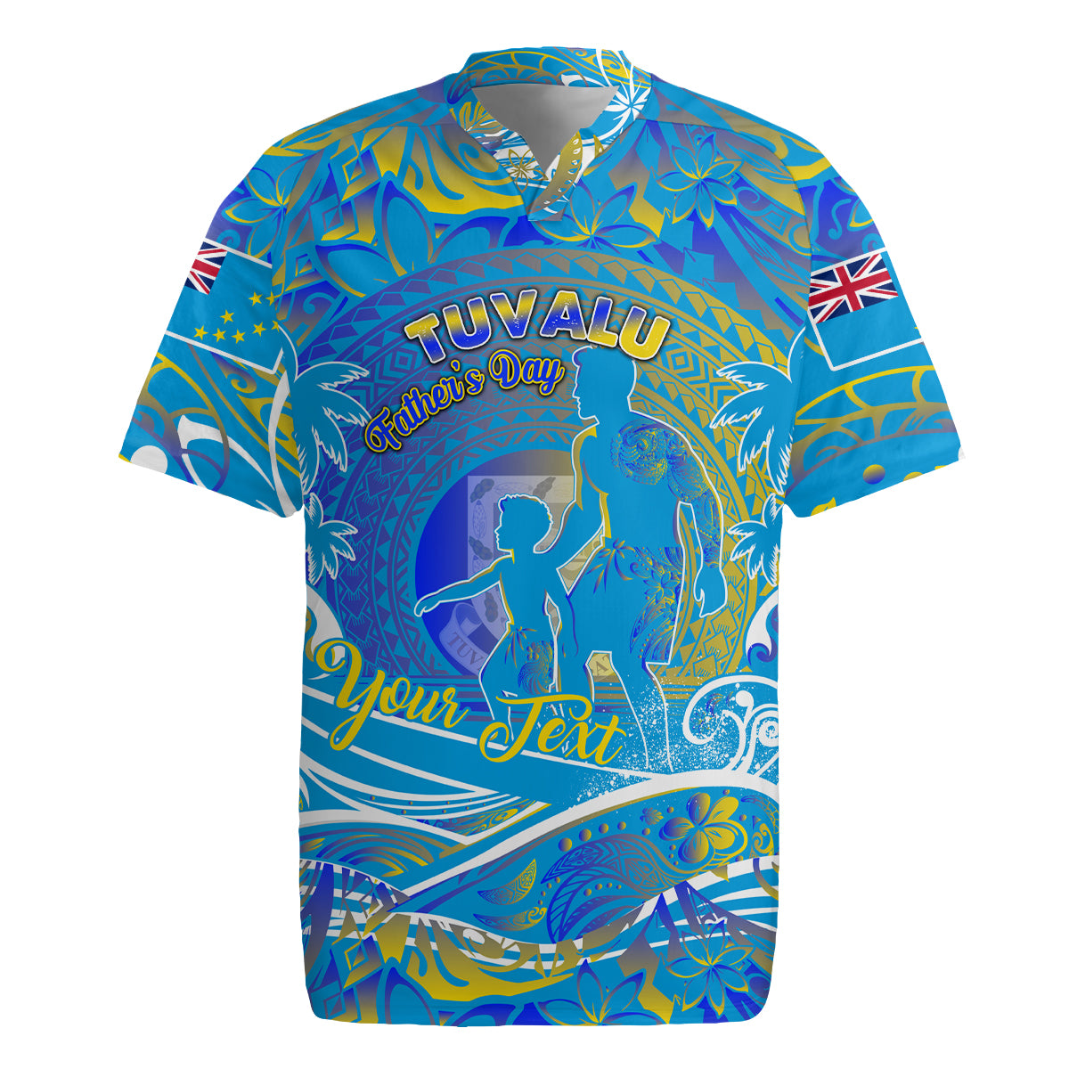 Father's Day Tuvalu Rugby Jersey Special Dad Polynesia Paradise