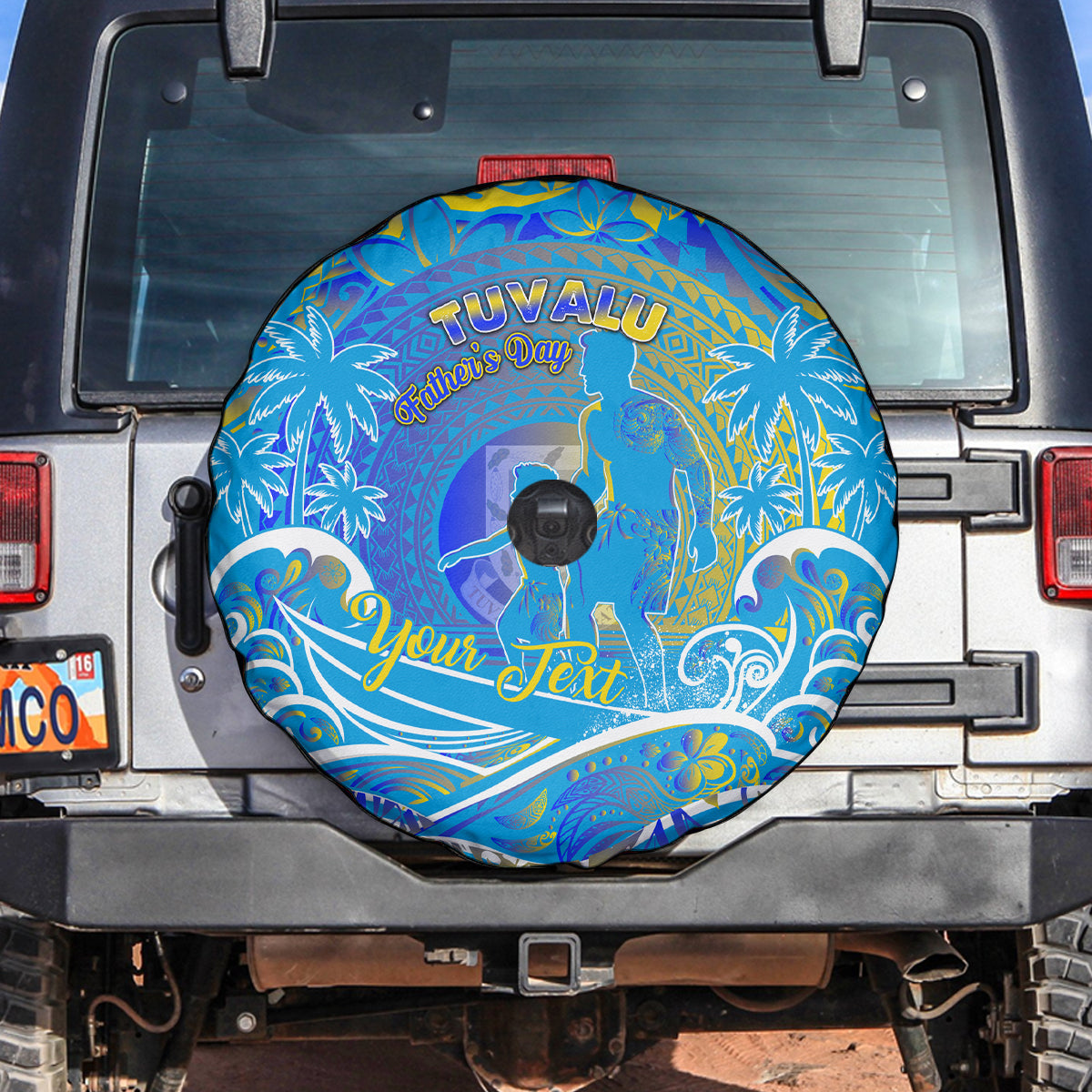 Father's Day Tuvalu Spare Tire Cover Special Dad Polynesia Paradise