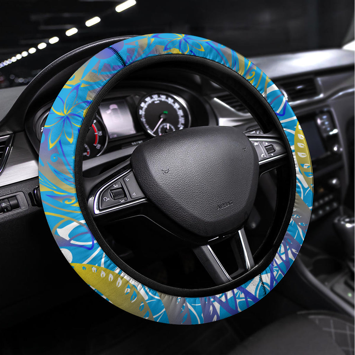 Father's Day Tuvalu Steering Wheel Cover Special Dad Polynesia Paradise