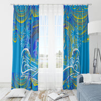 Father's Day Tuvalu Window Curtain Special Dad Polynesia Paradise
