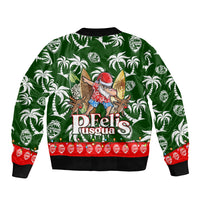 Guam Christmas Bomber Jacket Felis Pusgua Tropical Xmas Patterns DT02 - Polynesian Pride