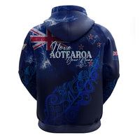 Personalised New Zealand Hoodie Aotearoa Map Silver Fern DT02 - Polynesian Pride