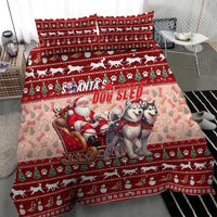 Dog Sled Christmas Bedding Set Husky Sleigh Ride Design - Polynesian Pride