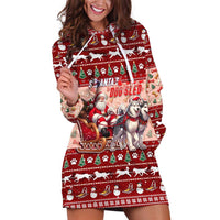 Dog Sled Christmas Hoodie Dress Husky Sleigh Ride Design - Polynesian Pride