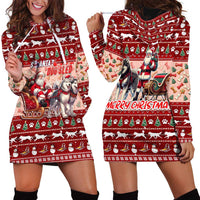 Dog Sled Christmas Hoodie Dress Husky Sleigh Ride Design - Polynesian Pride