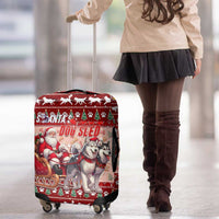 Dog Sled Christmas Luggage Cover Husky Sleigh Ride Design - Polynesian Pride