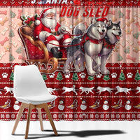 Dog Sled Christmas Window Curtain Husky Sleigh Ride Design - Polynesian Pride
