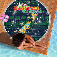 Merry Christmas New Zealand Beach Blanket Xmas Travel Map - Polynesian Pride