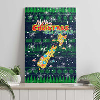 Merry Christmas New Zealand Canvas Wall Art Xmas Travel Map - Polynesian Pride