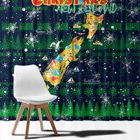 Merry Christmas New Zealand Window Curtain Xmas Travel Map - Polynesian Pride
